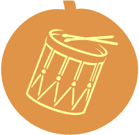 Drum pumpkin carving pattern