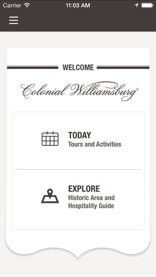 Colonial Williamsburg Explorer iPhone app